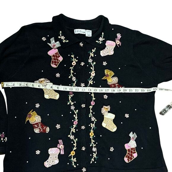 B.P. Design vintage Christmas sweater embellished stockings bling XXL - Picture 4 of 10